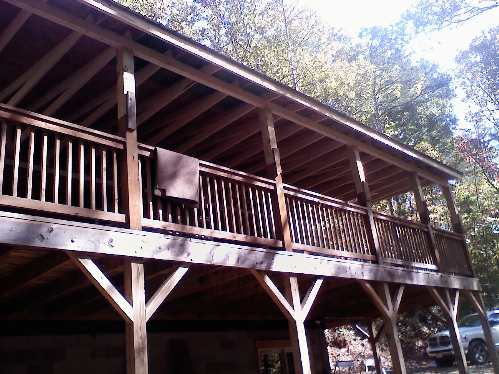 Timber framing under a new elevated porch and deck — Roof Leak Repair in Ponchatoula by Roofing Brothers